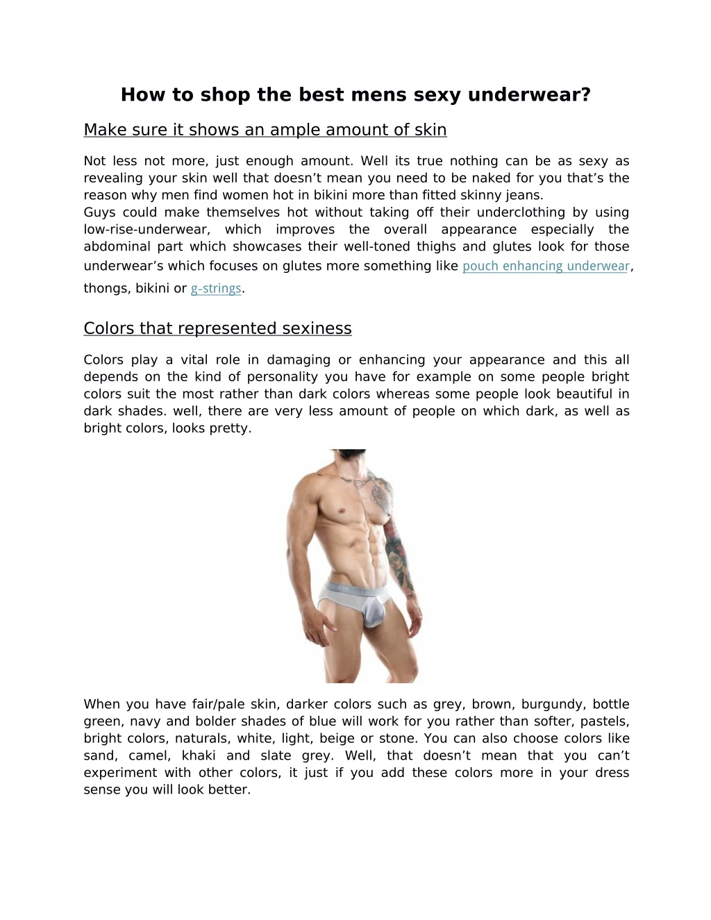 how to shop the best mens sexy underwear