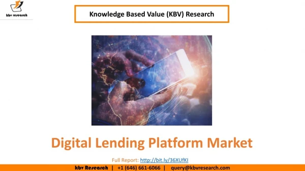 Digital Lending Platform Market Size- KBV Research