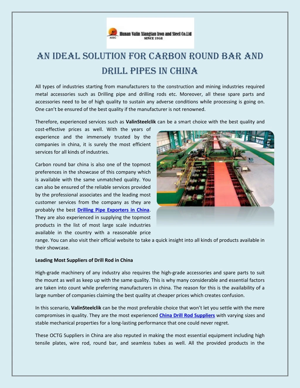 an ideal solution for carbon round bar and drill
