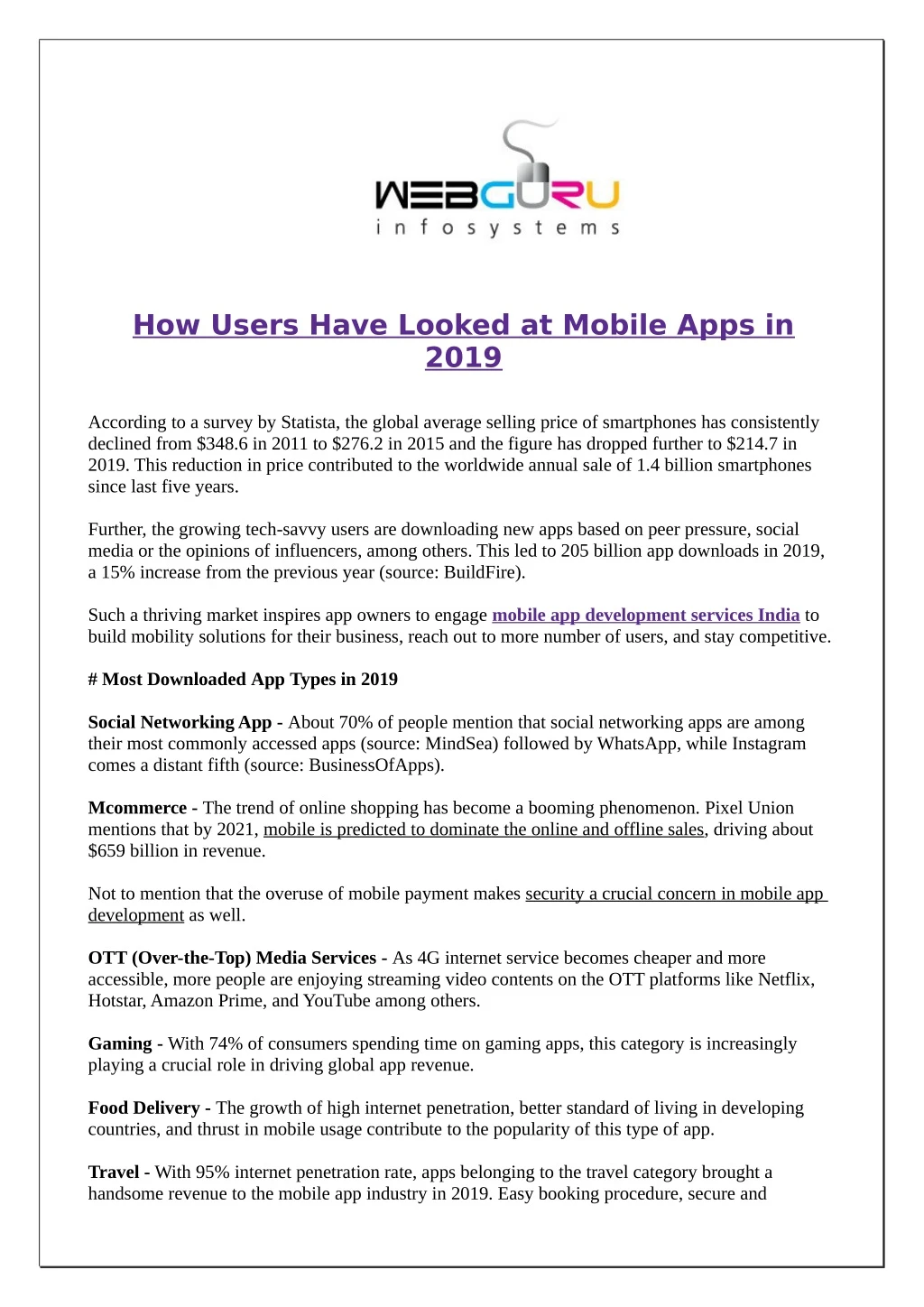 how users have looked at mobile apps in 2019