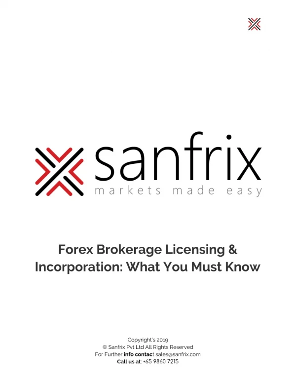 Forex Brokerage Licensing & Incorporation | Regulatory Jurisdiction for a Broker