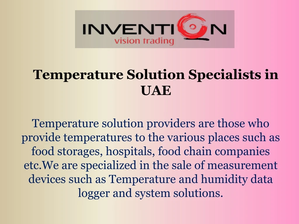 temperature solution specialists in uae