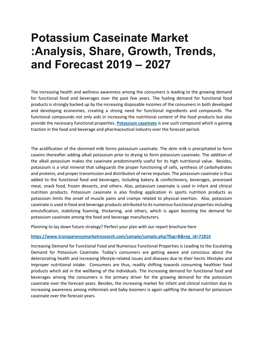 potassium caseinate market analysis share growth