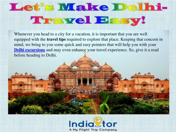 Let’s Make Delhi-Travel Easy!