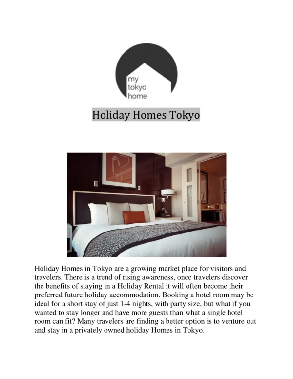 Holiday Homes in Tokyo-Mytokyohome.com