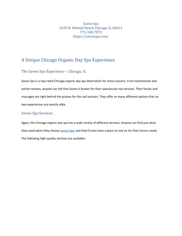 savon spa