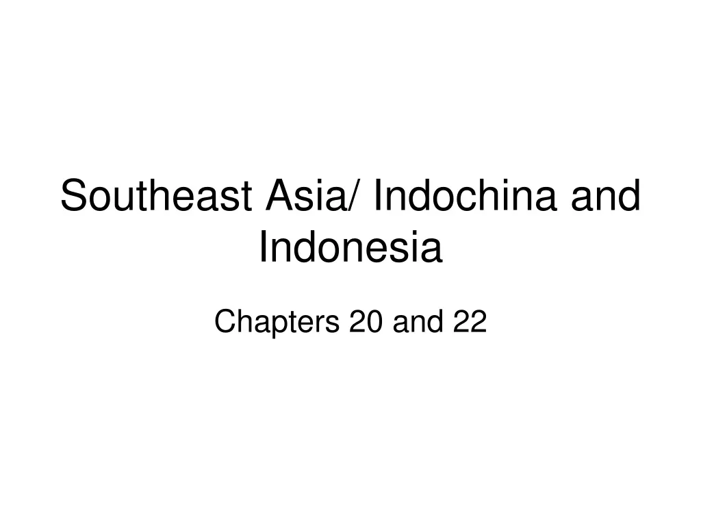 southeast asia indochina and indonesia