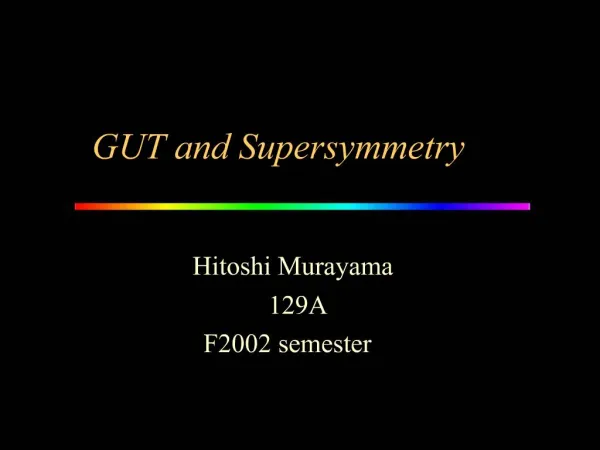 GUT and Supersymmetry