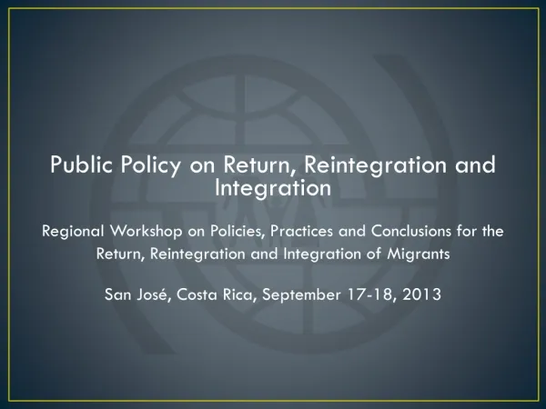 Public Policy on Return, Reintegration and Integration
