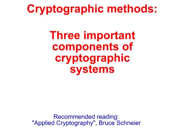 Cryptographic methods: