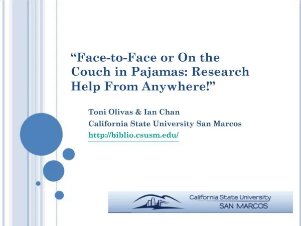 Face-to-Face or On the Couch in Pajamas: Research Help From Anywhere