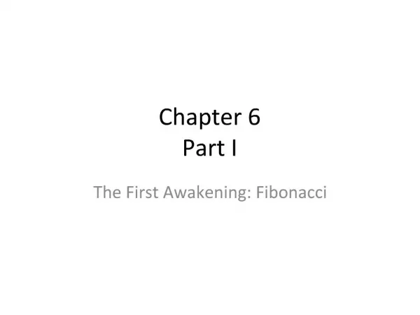 Chapter 6 Part I