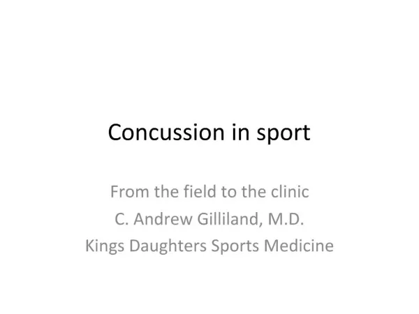 Concussion in sport