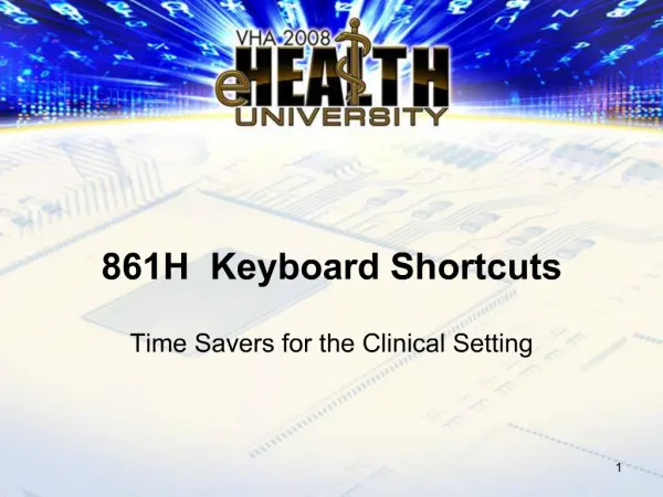 861H Keyboard Shortcuts