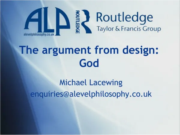 The argument from design: God