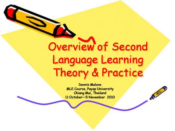 Overview of Second Language Learning Theory Practice