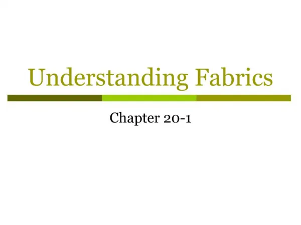 Understanding Fabrics