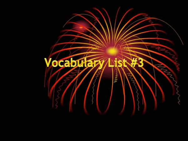 Vocabulary List 3