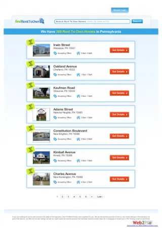 Rent to own homes in PA - slide 1