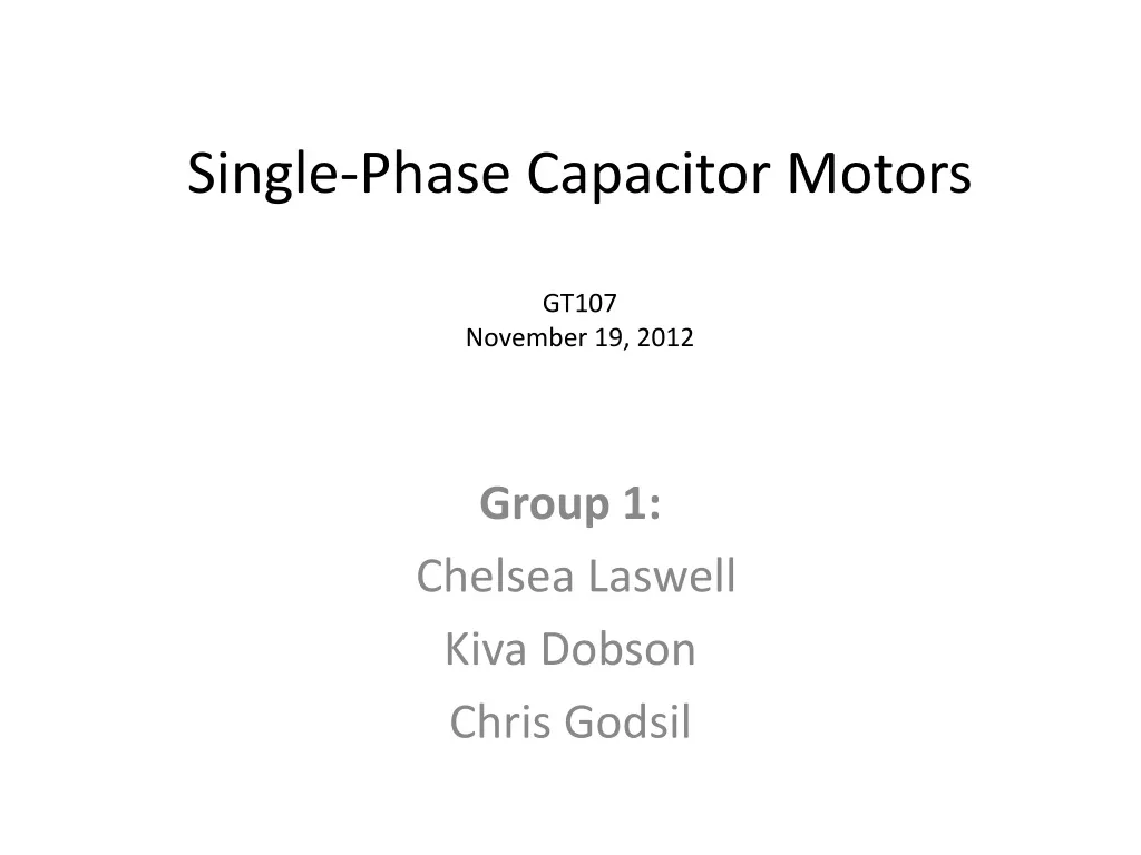 single phase capacitor motors gt107 november 19 2012