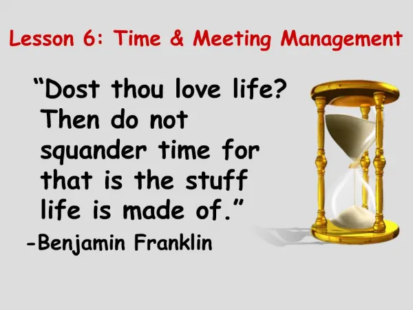 Lesson 6: Time Meeting Management