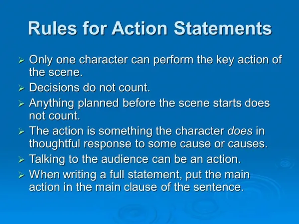 Rules for Action Statements