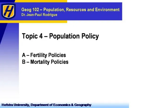Topic 4 Population Policy
