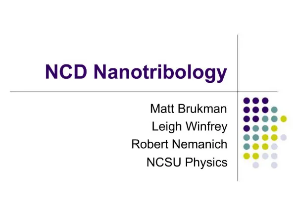 NCD Nanotribology