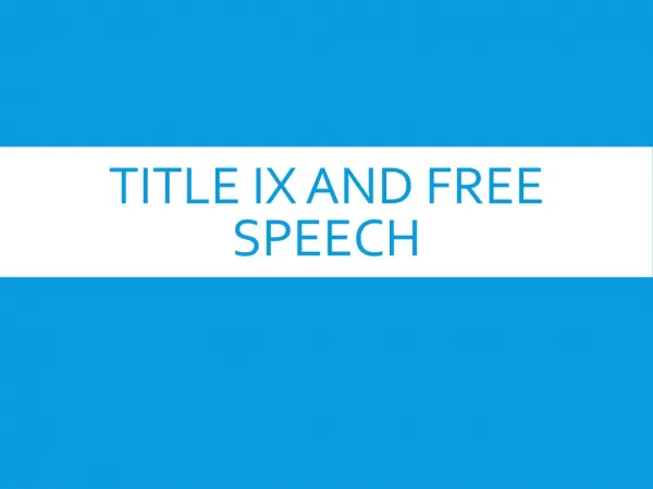 Title IX and Free Speech