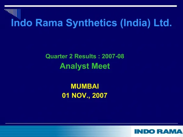 Indo Rama Synthetics India Ltd.