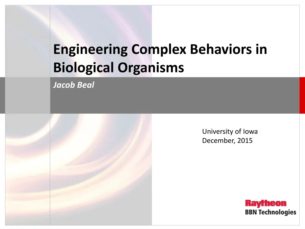 engineering complex behaviors in biological