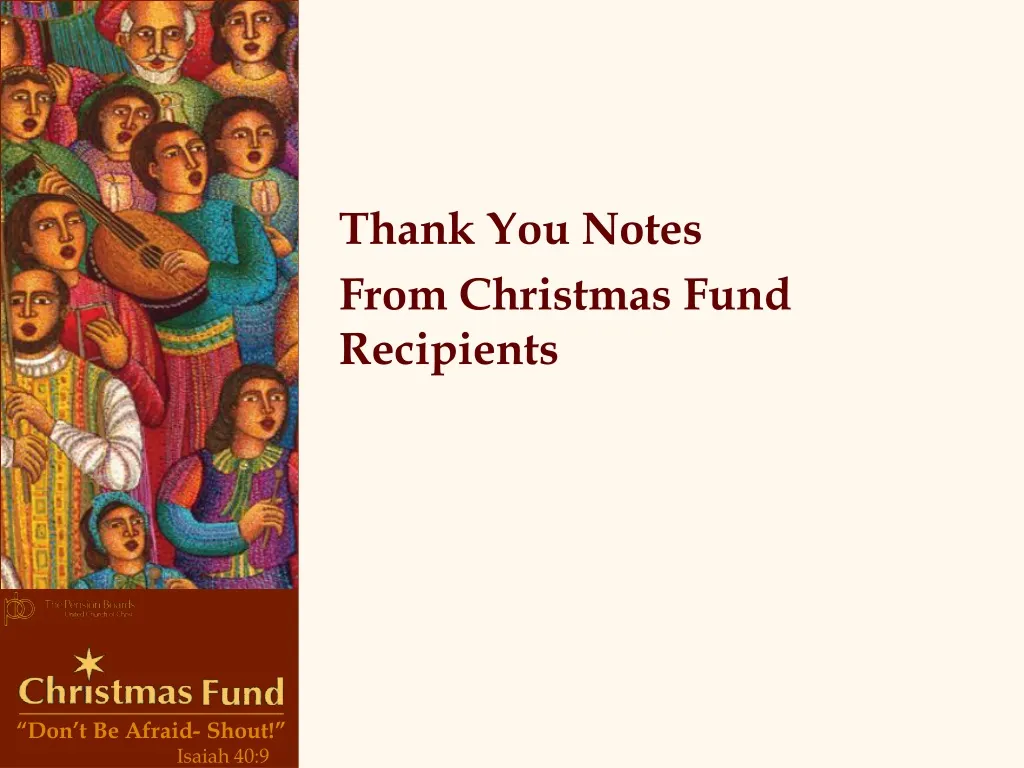 thank you notes from christmas fund recipients
