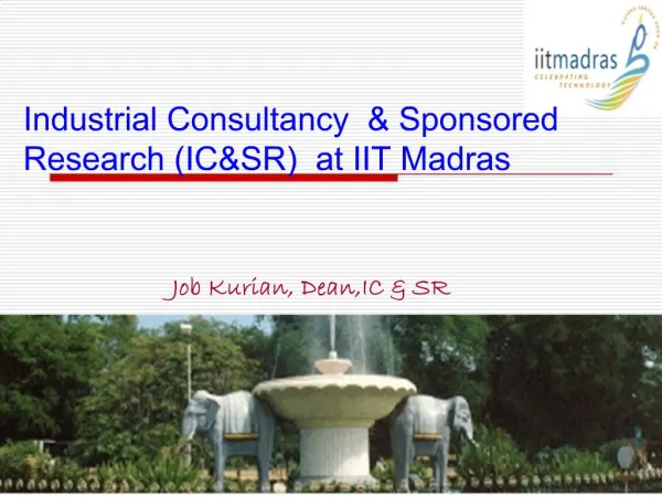 ICSR at IIT Madras