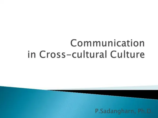 Communication in Cross-cultural Culture