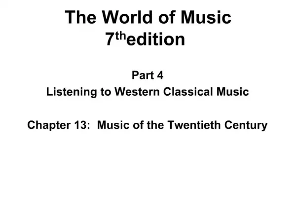 The World of Music 7th edition