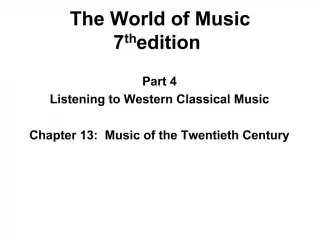 The World of Music 7th edition - slide 1