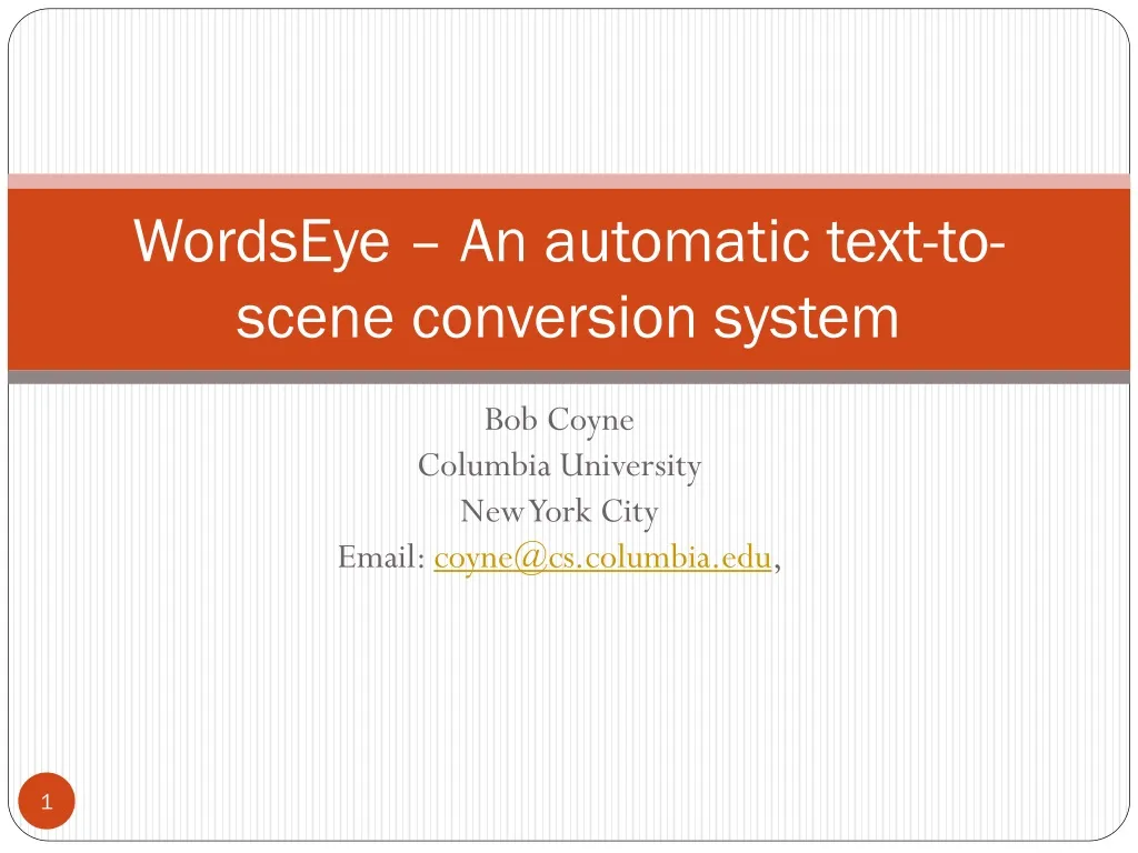 wordseye an automatic text to scene conversion system
