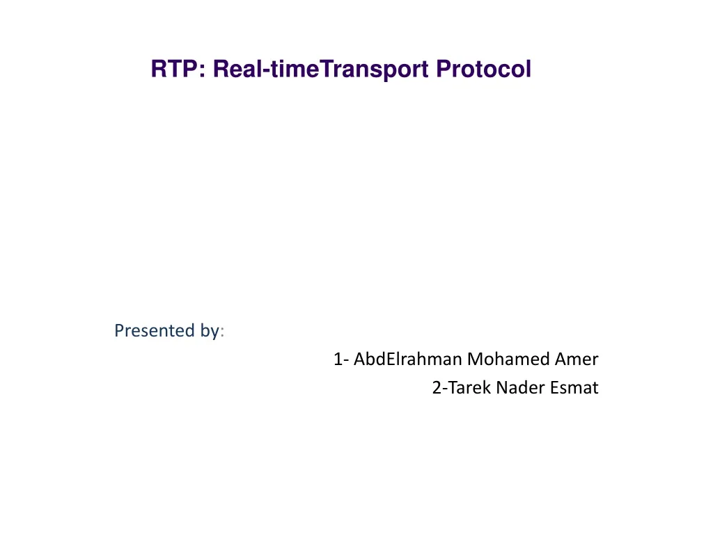 rtp real timetransport protocol