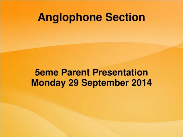 Anglophone Section
