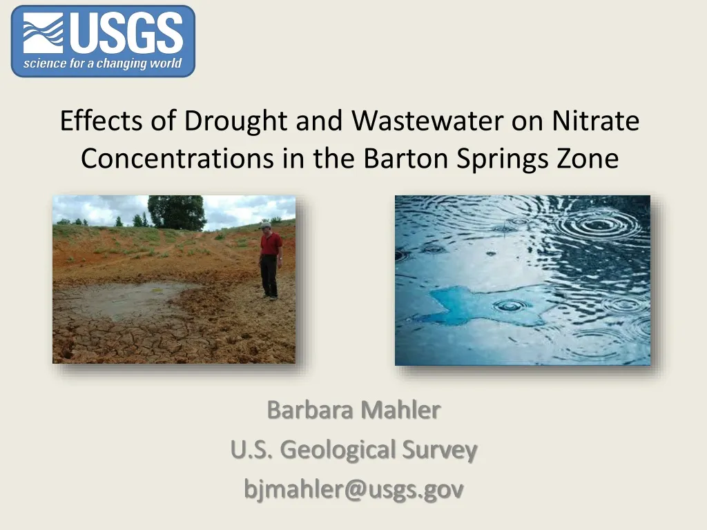 effects of drought and wastewater on nitrate concentrations in the barton springs zone
