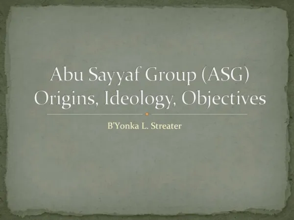 Abu Sayyaf Group ASG Origins, Ideology, Objectives