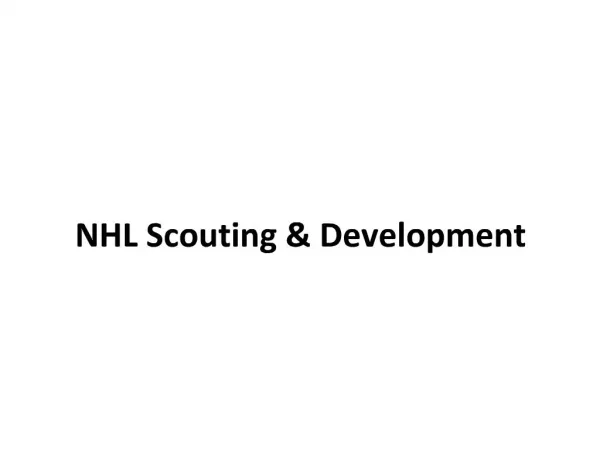 NHL Scouting Development
