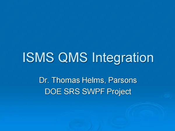 ISMS QMS Integration