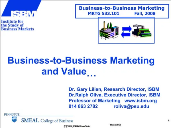 Business-to-Business Marketing and Value