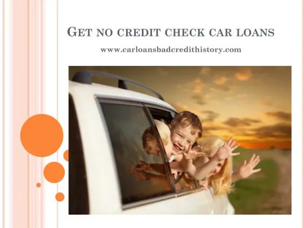Get no credit check car loans