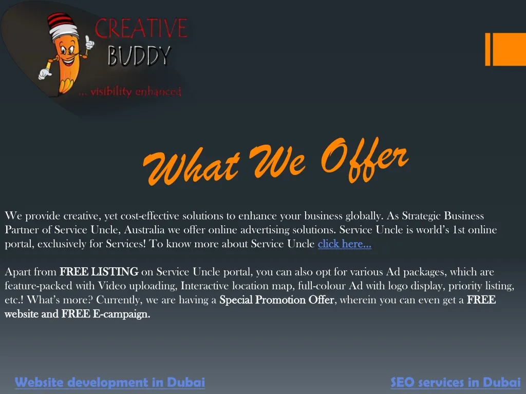 what we offer