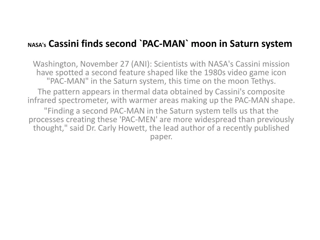 nasa s cassini finds second pac man moon in saturn system