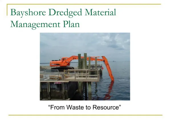 Bayshore Dredged Material Management Plan