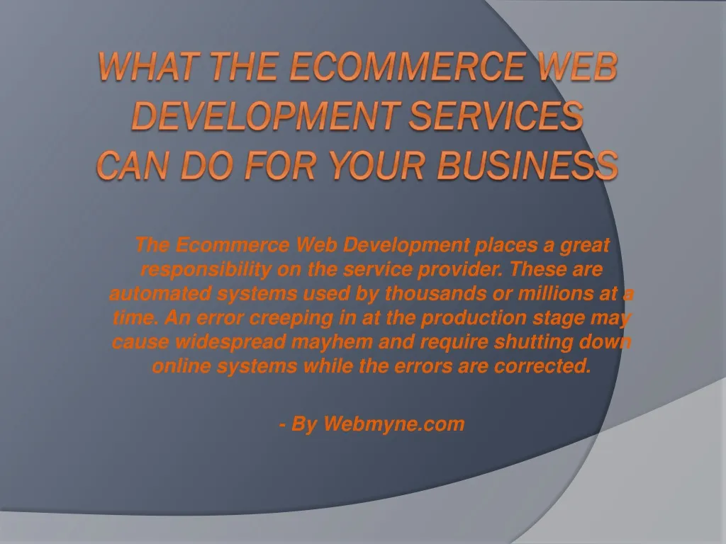 what the ecommerce web development services can do for your business