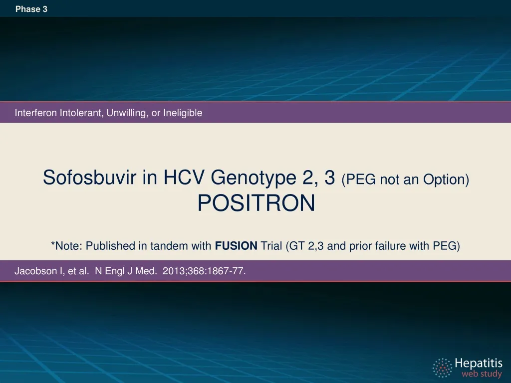 sofosbuvir in hcv genotype 2 3 peg not an option positron